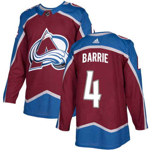 Adidas Avalanche #4 Tyson Barrie Burgundy Home Authentic Stitched NHL Jersey